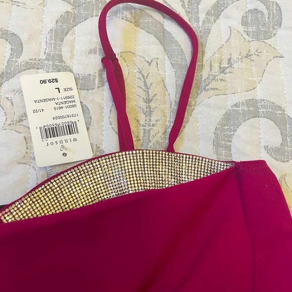 Magneta Cropped Rhinestone top NWT - Picture 2 of 3